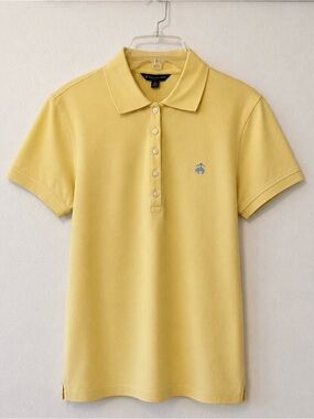 Women’s Brooks Brothers Yellow Short-Sleeve Polo Shirt Size Medium